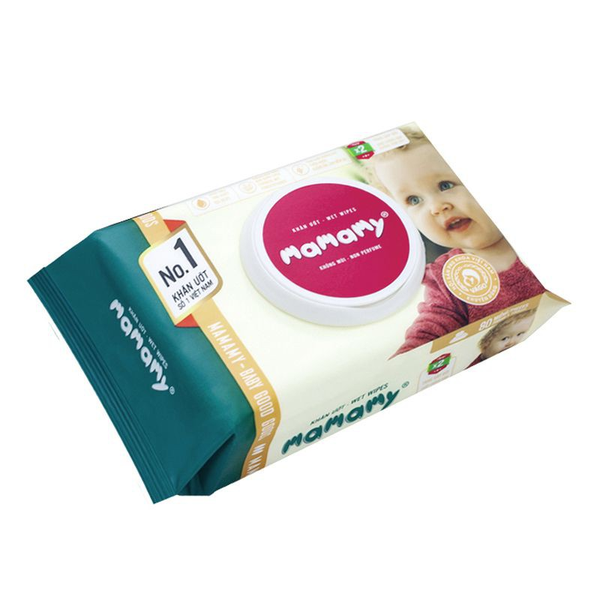  Khăn ướt Mamamy có nắp, không mùi 80 tờ 