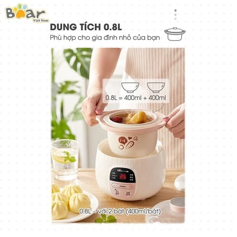  Nồi nấu chậm Bear 0,8L 