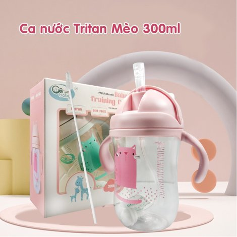  Bình nước Tritan mèo 300ml GB Baby 