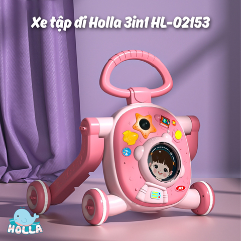  Xe tập đi 3in1 Holla 02153 hồng 