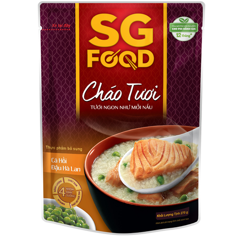  Cháo tươi cá hồi đậu hà lan 270gr SGF 