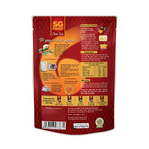 Cháo tươi cá lóc cải bó xôi 270gr SGF