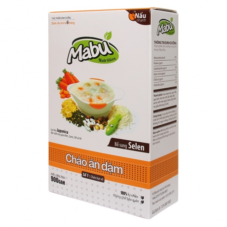 Cháo ăn dặm Mabu hạt vỡ 900g cho trẻ từ 6 tháng
