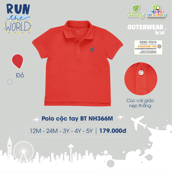  Áo polo CTBT NH366M Lullaby màu trơn size 12M-5Y 