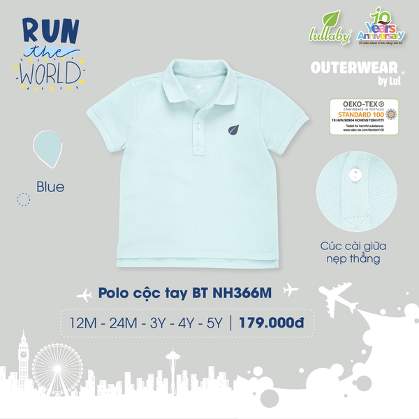  Áo polo CTBT NH366M Lullaby màu trơn size 12M-5Y 
