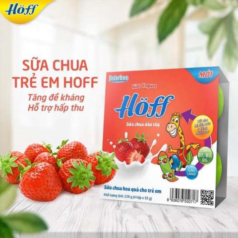  Sữa chua Hoff vị dâu vỉ 4 hộp 