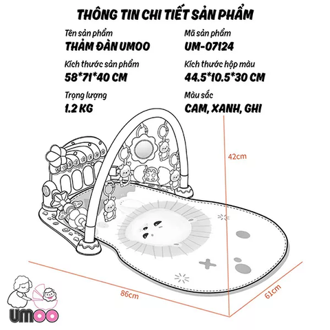  Thảm đàn Umoo UM7124 các màu 