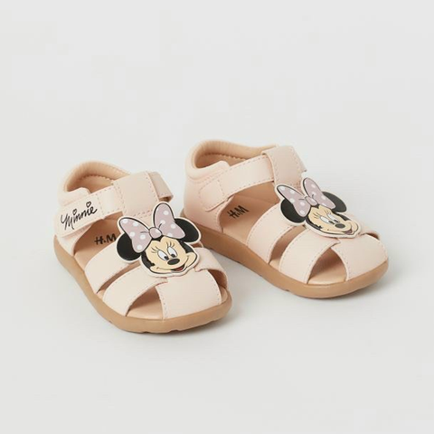  Sandal quai đan minnie hồng sữa 