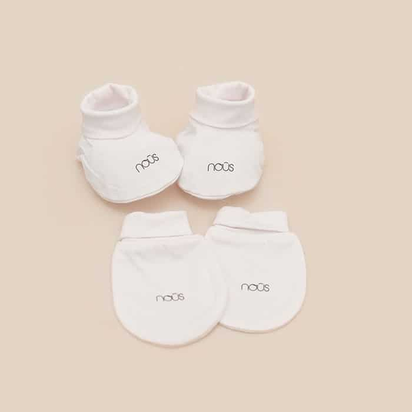  Set bao tay bao chân bo trắng FS Nous 