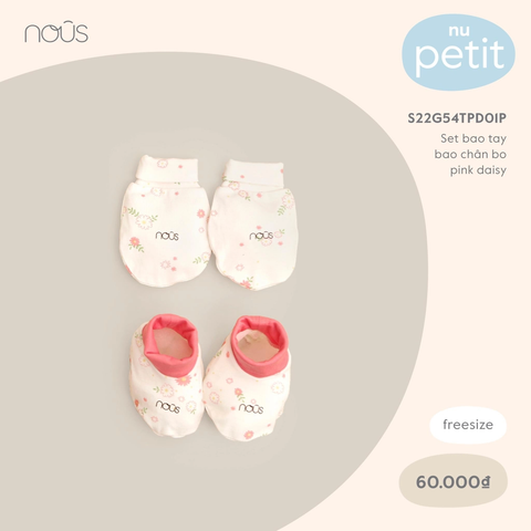  Set bao tay bao chân bo pink daisy FS 