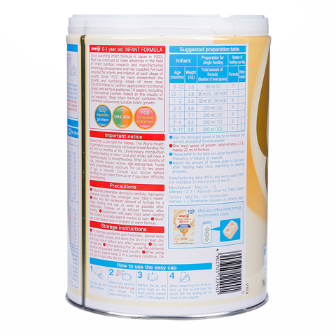  Sữa bột Meiji nhập khẩu số 0 (800g) cho bé 0-12 tháng 