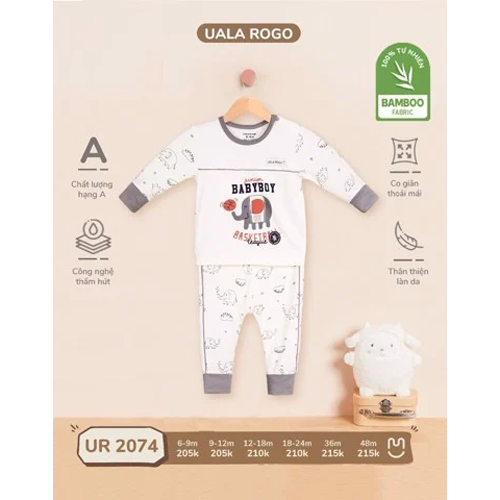  Bộ DTCV UR2074 Uala Rogo Babyboy xám 