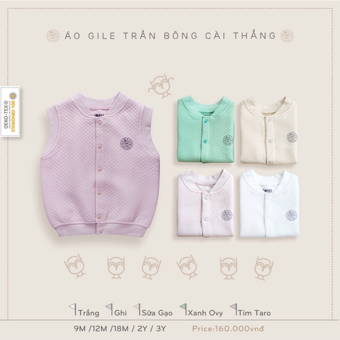  Áo gile CG trần bông Hrnee 