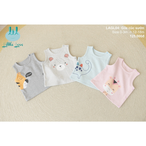  Áo gile cúc sườn Little Love 