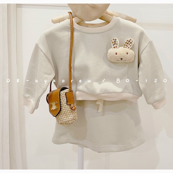  Set áo + váy Ning thỏ kem 