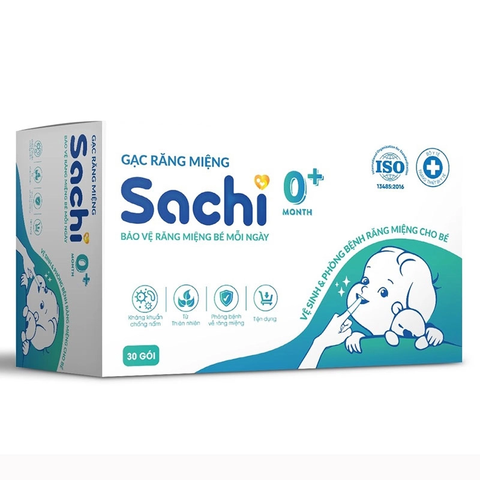  Gạc răng miệng Sachi 0+ rơ lưỡi cho bé từ sơ sinh 