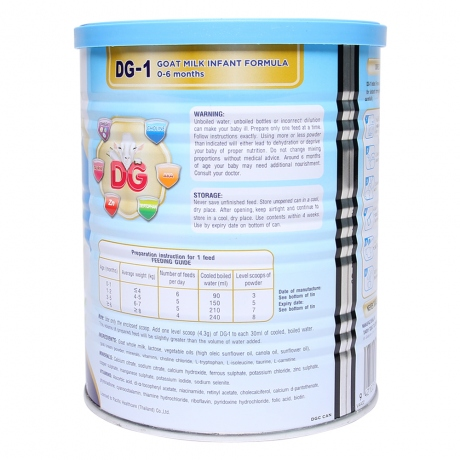  Sữa dê công thức DG-1 400g (0 - 6 tháng) 