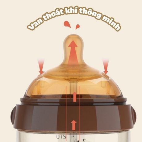  Núm bình sữa Kamidi 1 tia nâu 