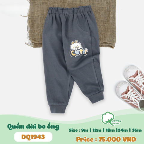  Quần dài bo gấu Dokma nỉ cạp to cho bé từ 12 - 36 tháng 