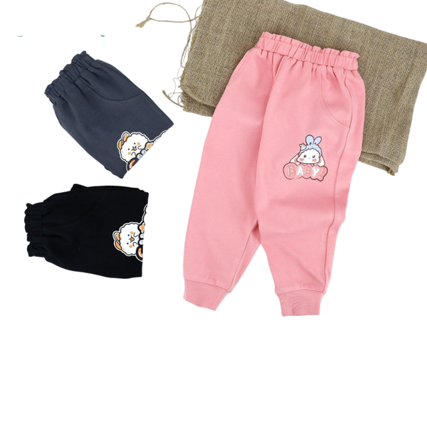  Quần dài bo gấu Dokma nỉ cạp to cho bé từ 12 - 36 tháng 