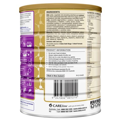  Sữa Alula Gold Úc số 1 900g (0-6M) 