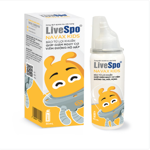  Xịt lợi khuẩn LiveSpo Navax Kids giảm nguy cơ viêm đường hô hấp 50ml 