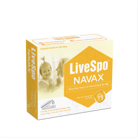 Lợi khuẩn LiveSpo Navax giảm nguy cơ viêm đường hô hấp 5*5ml 0M+