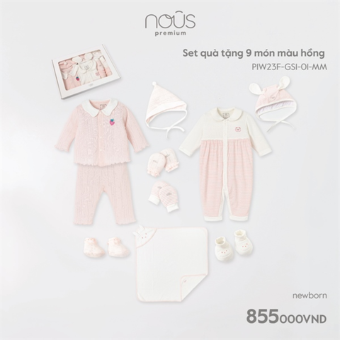  Set quà tặng Nous 5 món phối trắng Newborn Nous 