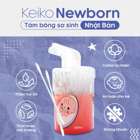  Tăm bông Keiko Newborn 200pcs 