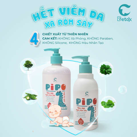  Tắm gội ngừa rôm sảy Pipo 