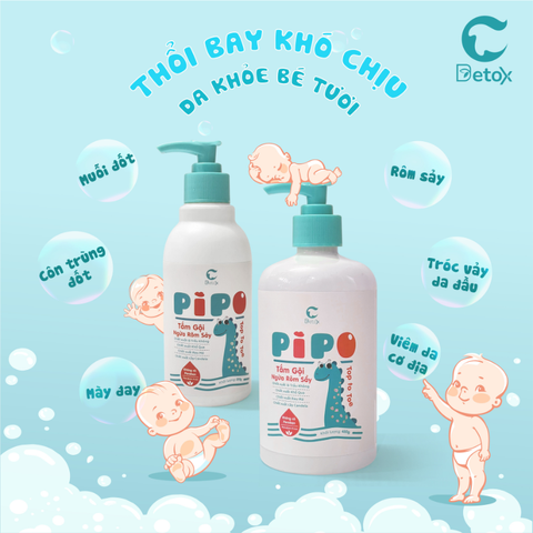  Tắm gội ngừa rôm sảy Pipo 