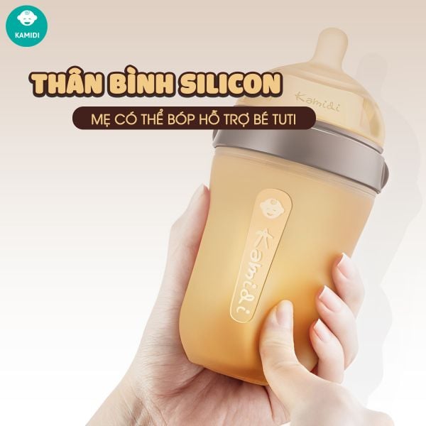 Bình Sữa Kamidi Silicone Nâu 150ml