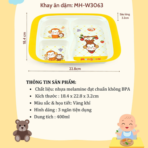  Khay ăn dặm Fip GB Baby MH3063 cho bé 