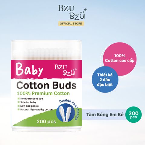  Tăm bông Bzu Bzu 200 que 0M+ 