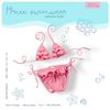 Bộ bơi Bikini Hrnee hồng pastel 22Hr04 9-12m