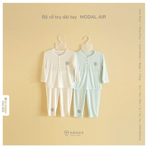  Bộ cổ trụ dài tay modal air Hrnee xanh ruby 22HR05 