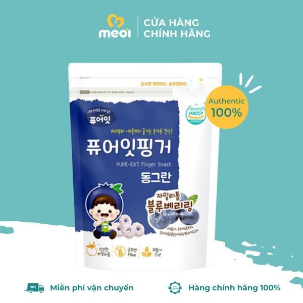  Bánh gạo lứt vòng vị blueberry xylitol Topkore 40g 6m+ 