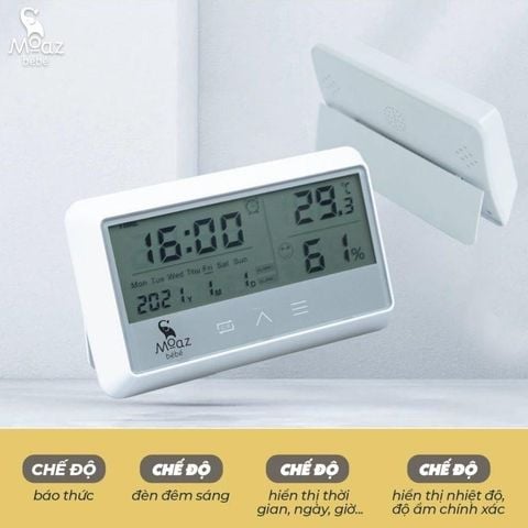 Thiết bị đo độ ẩm và nhiệt độ phòng Moaz Bébé MB-027 
