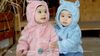 Áo khoác lông tai gấu Hrnee hồng pastel size 3-4Y