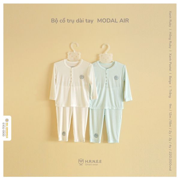  Bộ cổ trụ dài tay modal air Hrnee xanh ruby 22HR05 