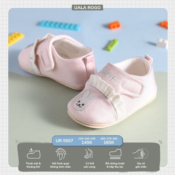  Giày tập đi BG thỏ hồng size 130 UR5507 Uala Rogo 