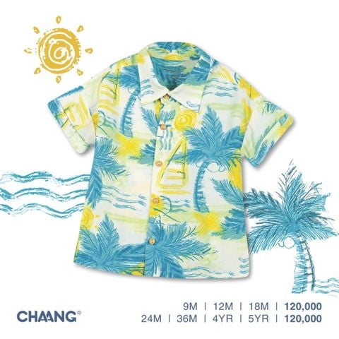  Áo sơ mi lanh cúc giữa Sea coconut 12M Chaang 22 