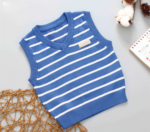  Áo len gile cổ tim xanh tím than size 4y Uala Rogo 