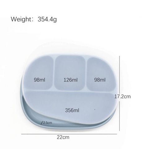  Khay ăn dặm silicon 4 ngăn kèm nắp có đế bám dính chống lật 