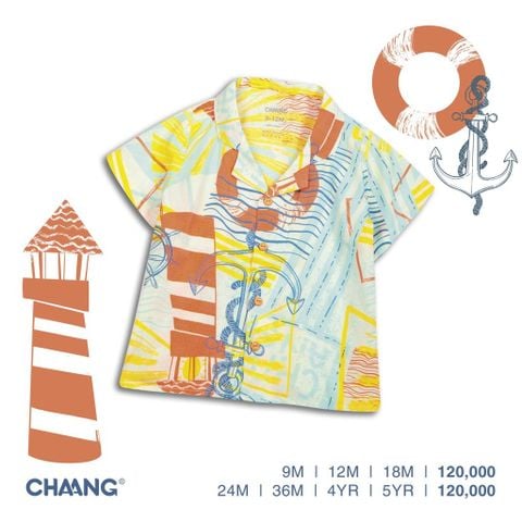  Áo sơ mi lanh cúc giữa Sea sailor 09M Chaang 22 