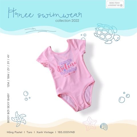 Body bơi sexy baby Hrnee hồng pastel 22Hr04 12-18m