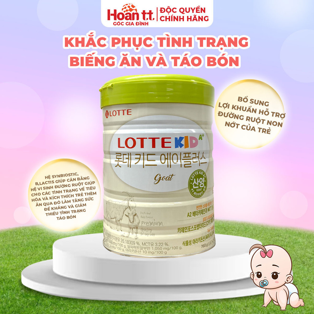 Sữa dê Lotte Kid A+ 760g 1Y+