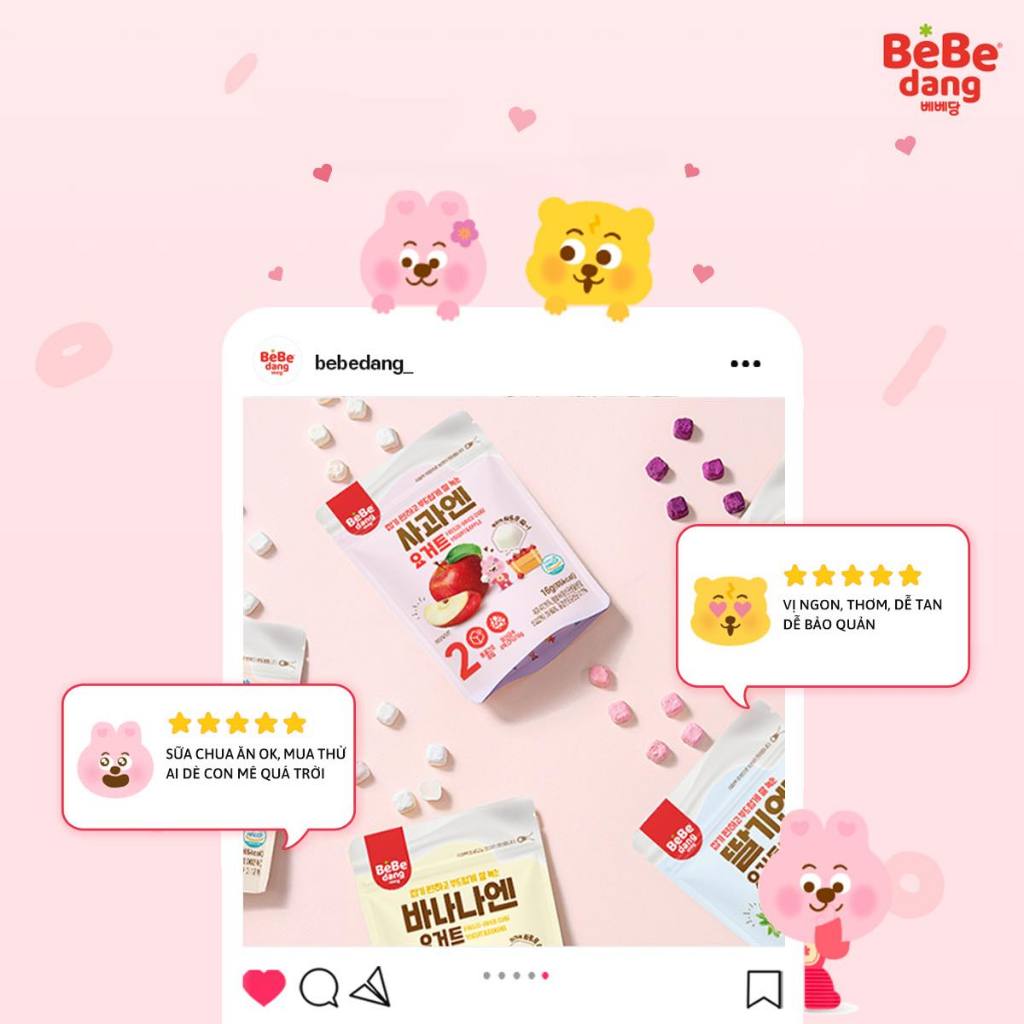 Sữa chua khô Bebedang vị chuối 16g 10M+