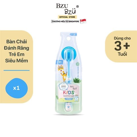  Bàn chải đánh răng Bzu Bzu màu xanh 3Y+ 