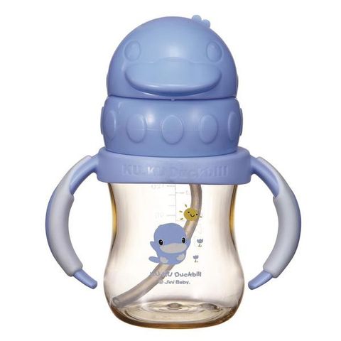 Bình uống nước có tay cầm xanh/hồng 140ml Ku-Ku 5881A